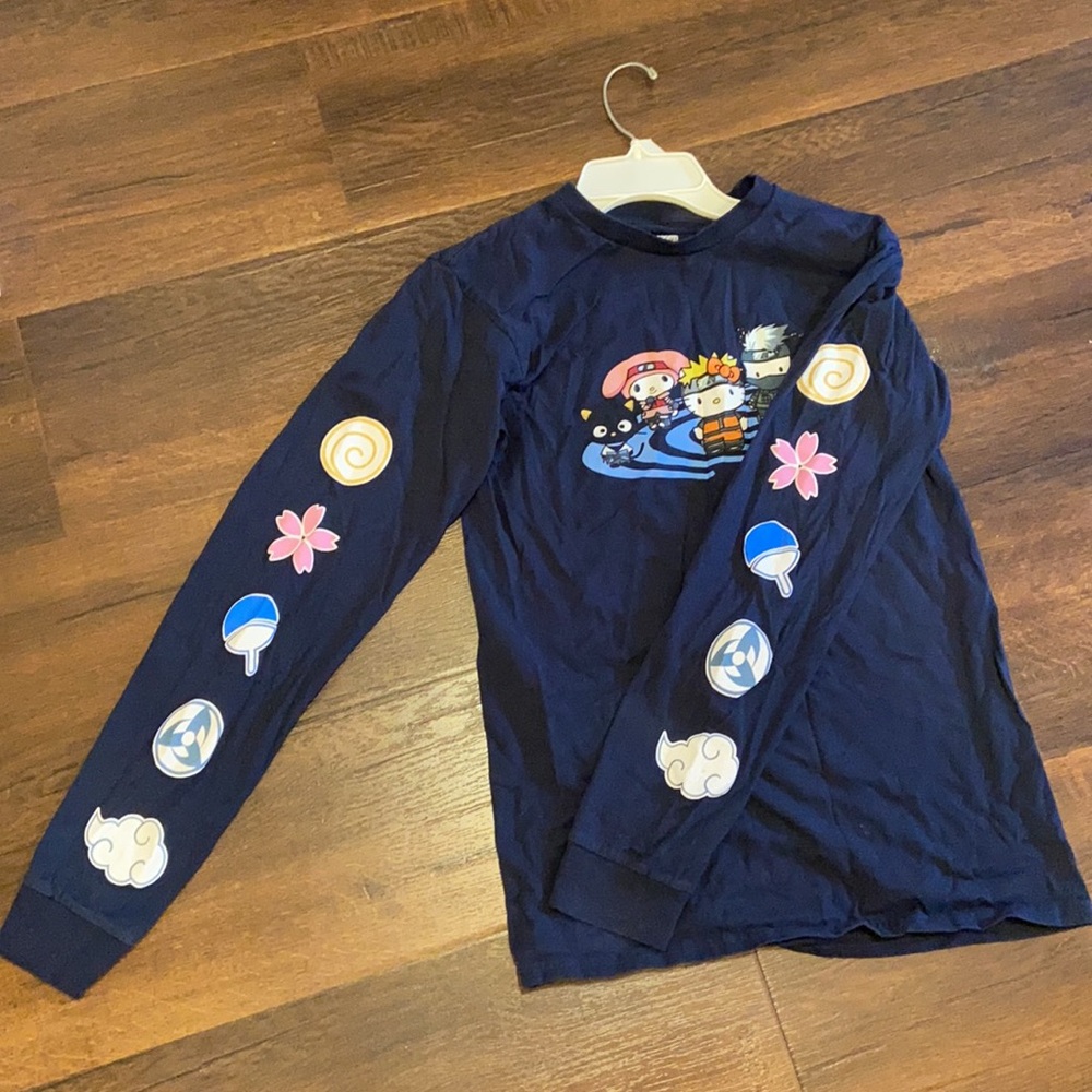 Boxlunch Hello Kitty LONG SLEEVE TEE SHIRT NARUTO SHIPPUDEN SZ S - Picture 3 of 9